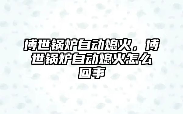 博世鍋爐自動熄火，博世鍋爐自動熄火怎么回事