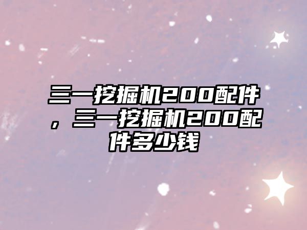 三一挖掘機(jī)200配件，三一挖掘機(jī)200配件多少錢