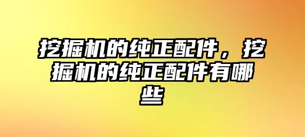 挖掘機的純正配件，挖掘機的純正配件有哪些