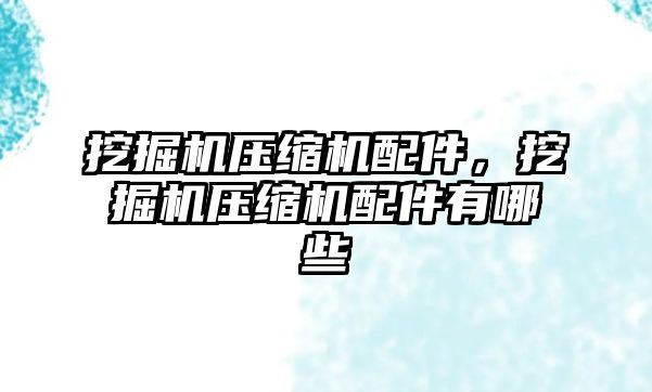 挖掘機壓縮機配件，挖掘機壓縮機配件有哪些