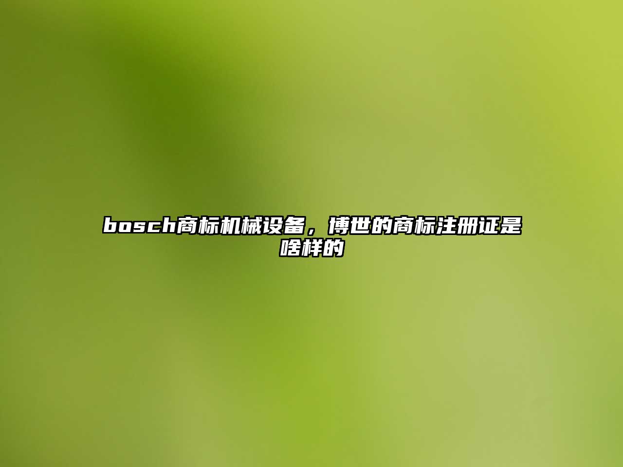 bosch商標(biāo)機(jī)械設(shè)備，博世的商標(biāo)注冊(cè)證是啥樣的