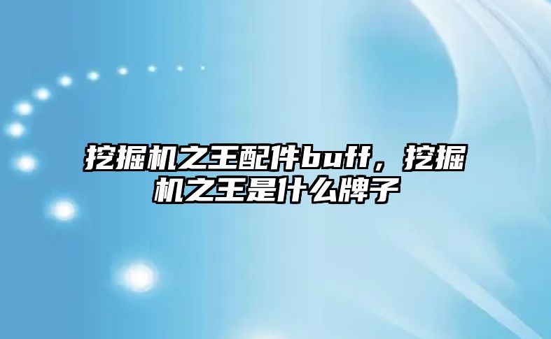 挖掘機(jī)之王配件buff，挖掘機(jī)之王是什么牌子