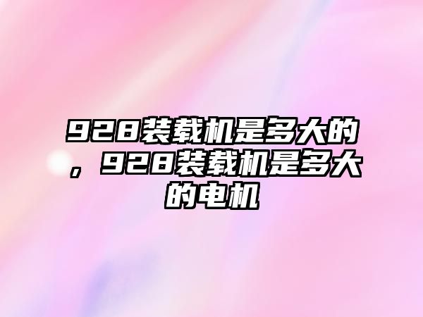 928裝載機(jī)是多大的，928裝載機(jī)是多大的電機(jī)