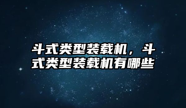 斗式類(lèi)型裝載機(jī)，斗式類(lèi)型裝載機(jī)有哪些