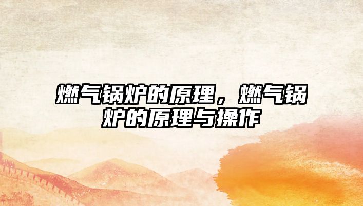 燃?xì)忮仩t的原理，燃?xì)忮仩t的原理與操作