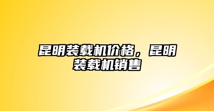 昆明裝載機(jī)價(jià)格，昆明裝載機(jī)銷售