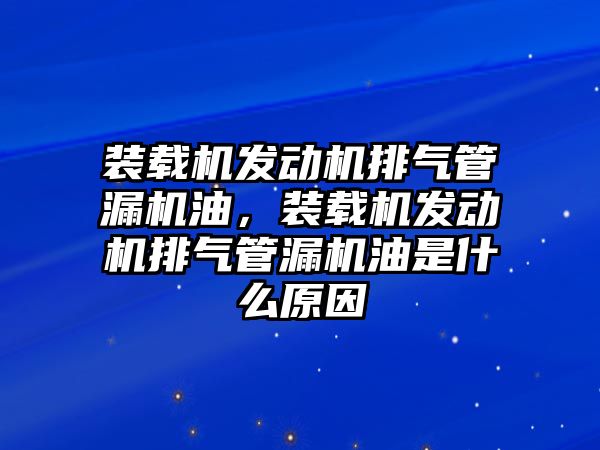 裝載機(jī)發(fā)動機(jī)排氣管漏機(jī)油，裝載機(jī)發(fā)動機(jī)排氣管漏機(jī)油是什么原因