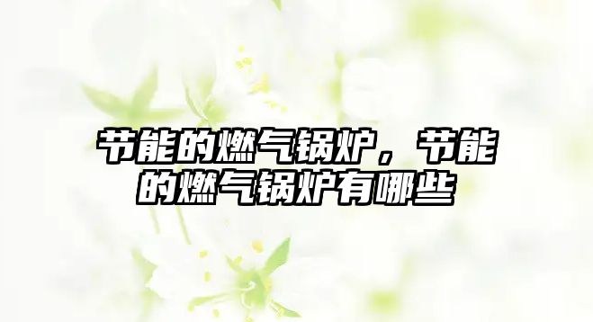 節(jié)能的燃氣鍋爐，節(jié)能的燃氣鍋爐有哪些