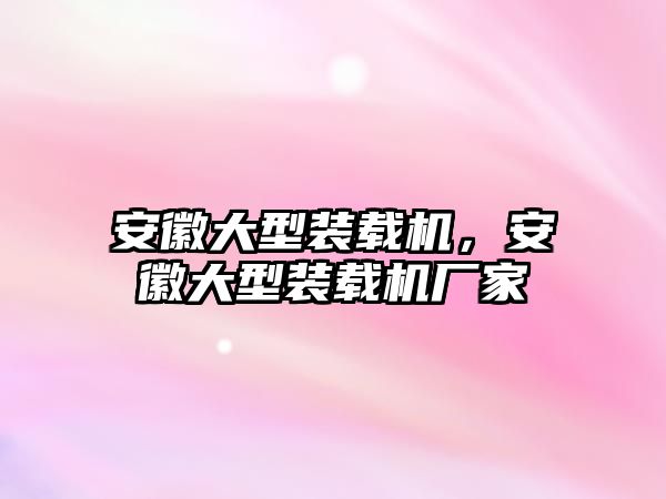 安徽大型裝載機(jī)，安徽大型裝載機(jī)廠家