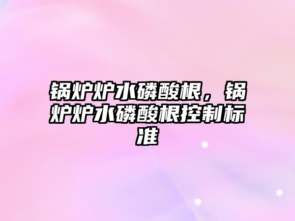 鍋爐爐水磷酸根，鍋爐爐水磷酸根控制標(biāo)準(zhǔn)