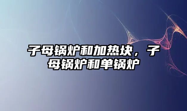 子母鍋爐和加熱塊，子母鍋爐和單鍋爐