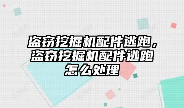 盜竊挖掘機(jī)配件逃跑，盜竊挖掘機(jī)配件逃跑怎么處理