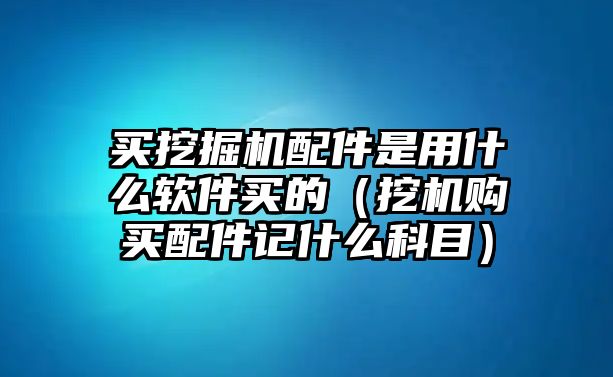 買挖掘機(jī)配件是用什么軟件買的（挖機(jī)購(gòu)買配件記什么科目）