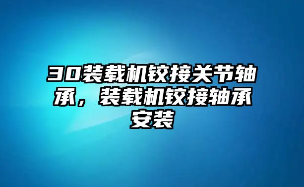 30裝載機鉸接關節(jié)軸承，裝載機鉸接軸承安裝