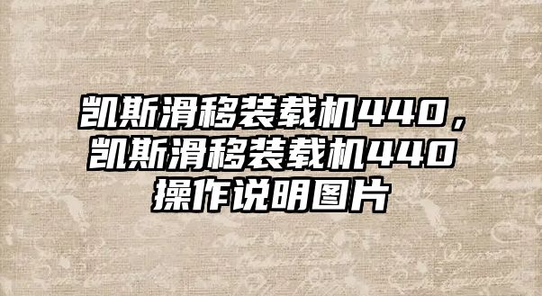 凱斯滑移裝載機440，凱斯滑移裝載機440操作說明圖片