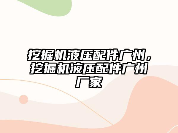 挖掘機液壓配件廣州，挖掘機液壓配件廣州廠家