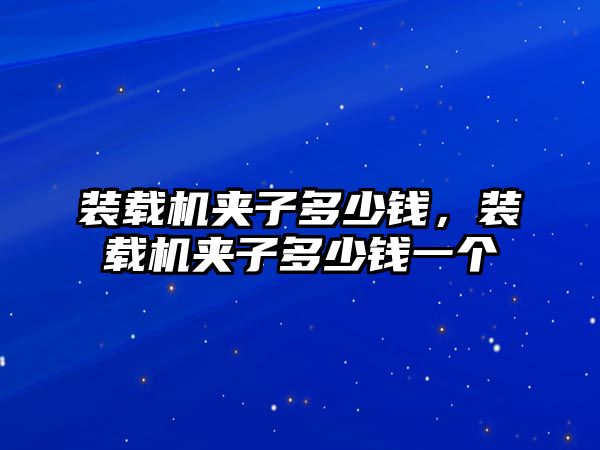 裝載機夾子多少錢，裝載機夾子多少錢一個