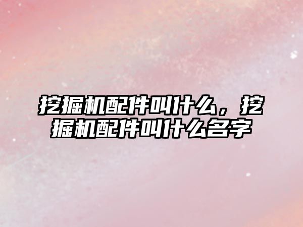 挖掘機配件叫什么，挖掘機配件叫什么名字