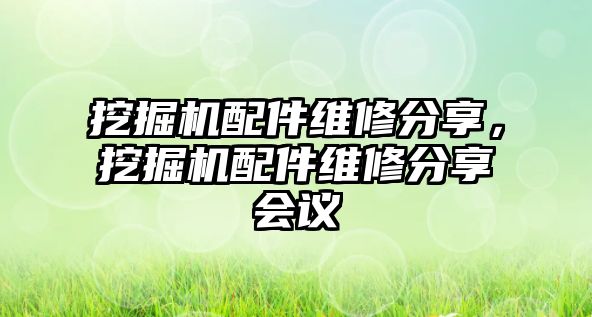 挖掘機(jī)配件維修分享，挖掘機(jī)配件維修分享會(huì)議