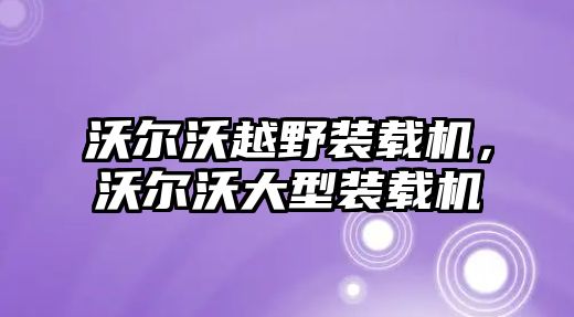 沃爾沃越野裝載機，沃爾沃大型裝載機