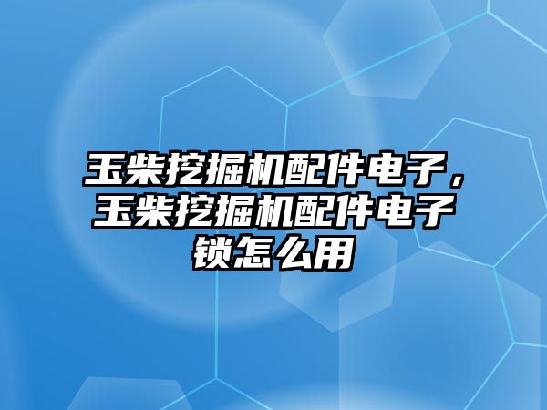 玉柴挖掘機(jī)配件電子，玉柴挖掘機(jī)配件電子鎖怎么用