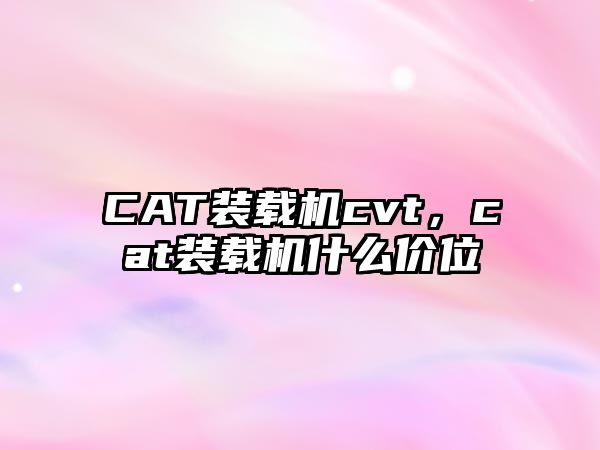 CAT裝載機(jī)cvt，cat裝載機(jī)什么價(jià)位