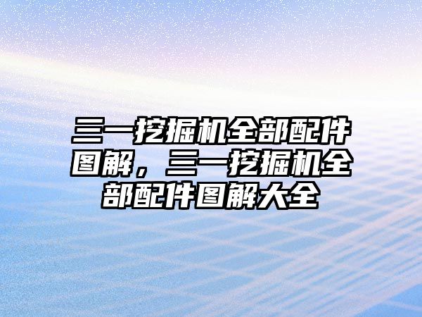 三一挖掘機(jī)全部配件圖解，三一挖掘機(jī)全部配件圖解大全