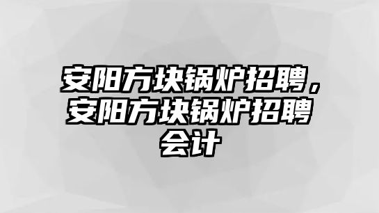 安陽方塊鍋爐招聘，安陽方塊鍋爐招聘會(huì)計(jì)