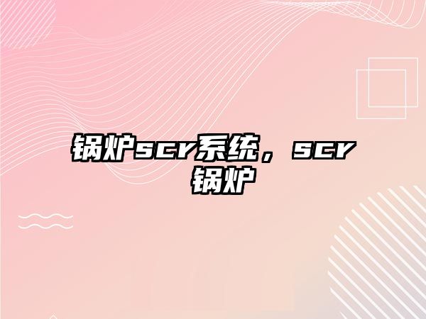 鍋爐scr系統(tǒng)，scr 鍋爐