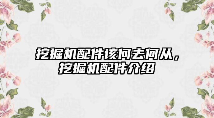 挖掘機配件該何去何從，挖掘機配件介紹