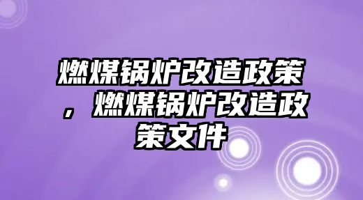 燃煤鍋爐改造政策，燃煤鍋爐改造政策文件