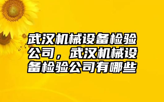 武漢機(jī)械設(shè)備檢驗(yàn)公司，武漢機(jī)械設(shè)備檢驗(yàn)公司有哪些