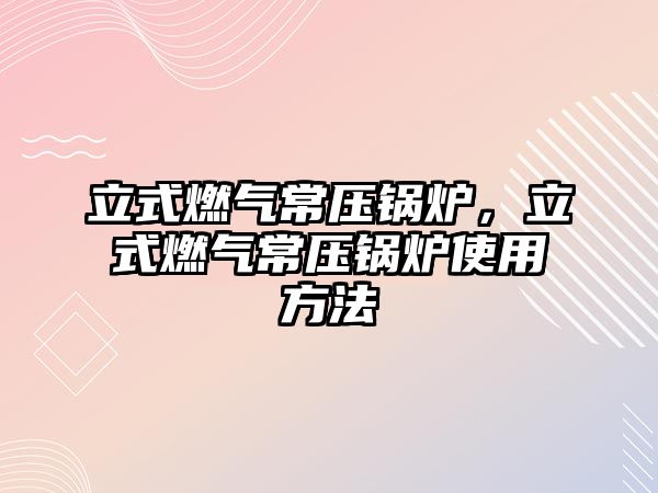 立式燃?xì)獬哄仩t，立式燃?xì)獬哄仩t使用方法