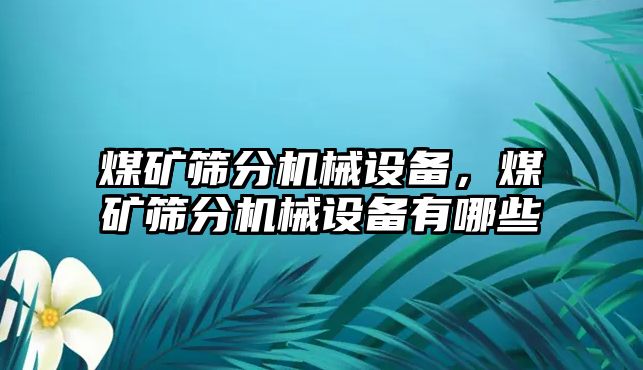 煤礦篩分機(jī)械設(shè)備，煤礦篩分機(jī)械設(shè)備有哪些