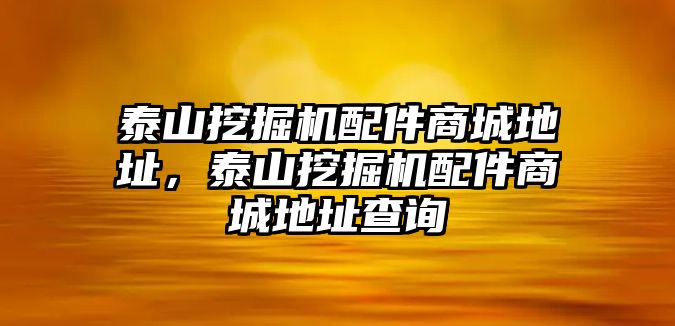 泰山挖掘機(jī)配件商城地址，泰山挖掘機(jī)配件商城地址查詢(xún)