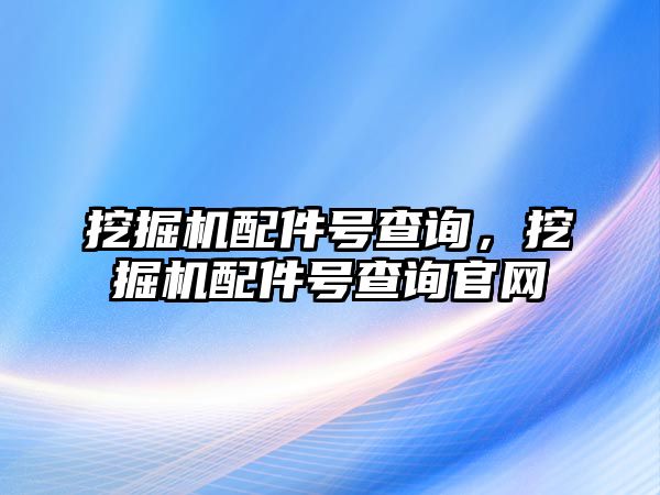 挖掘機配件號查詢，挖掘機配件號查詢官網(wǎng)