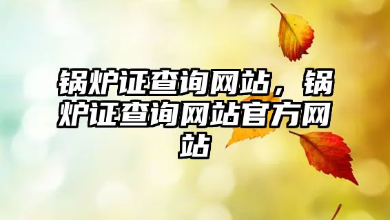 鍋爐證查詢網(wǎng)站，鍋爐證查詢網(wǎng)站官方網(wǎng)站