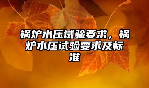 鍋爐水壓試驗要求，鍋爐水壓試驗要求及標準