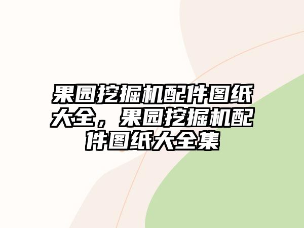 果園挖掘機配件圖紙大全，果園挖掘機配件圖紙大全集