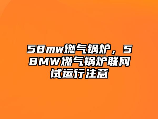 58mw燃?xì)忮仩t，58MW燃?xì)忮仩t聯(lián)網(wǎng)試運(yùn)行注意