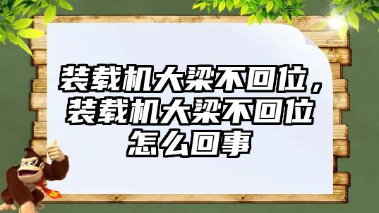 裝載機(jī)大梁不回位，裝載機(jī)大梁不回位怎么回事