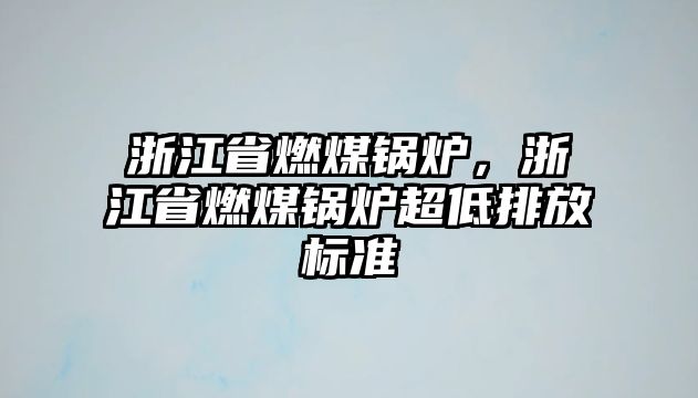 浙江省燃煤鍋爐，浙江省燃煤鍋爐超低排放標準