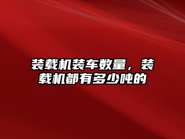 裝載機裝車數(shù)量，裝載機都有多少噸的