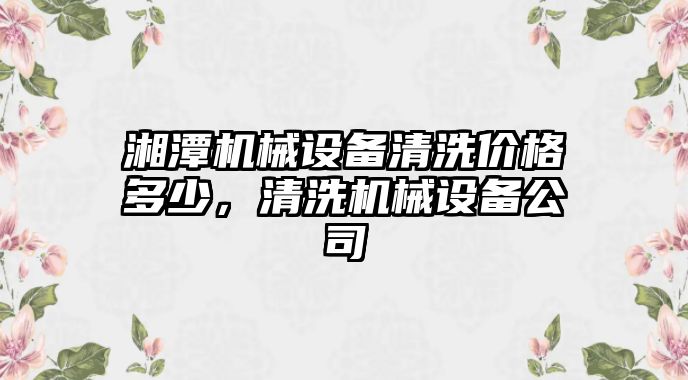 湘潭機械設備清洗價格多少，清洗機械設備公司