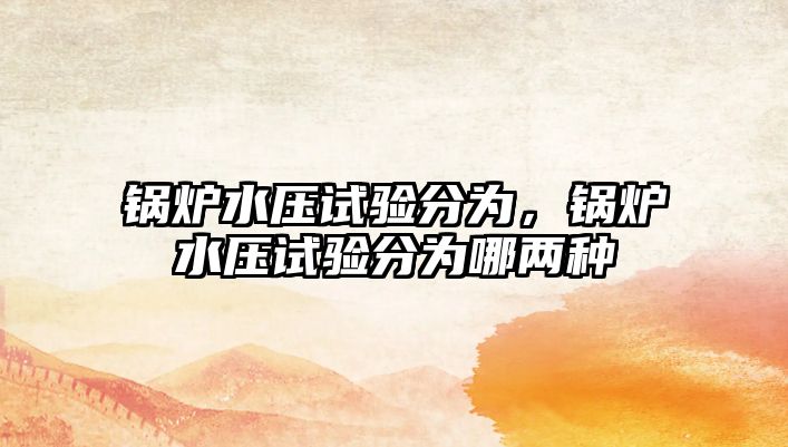 鍋爐水壓試驗分為，鍋爐水壓試驗分為哪兩種