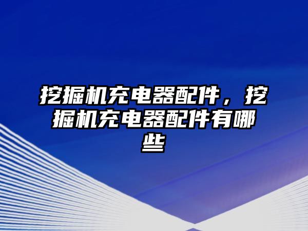 挖掘機充電器配件，挖掘機充電器配件有哪些