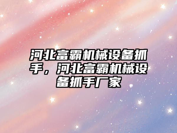 河北富霸機械設備抓手，河北富霸機械設備抓手廠家