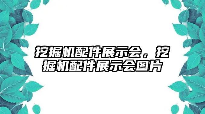 挖掘機(jī)配件展示會，挖掘機(jī)配件展示會圖片