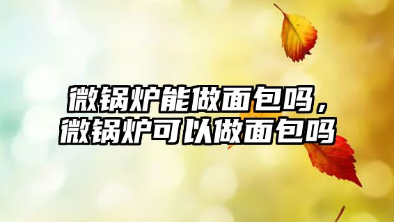 微鍋爐能做面包嗎，微鍋爐可以做面包嗎