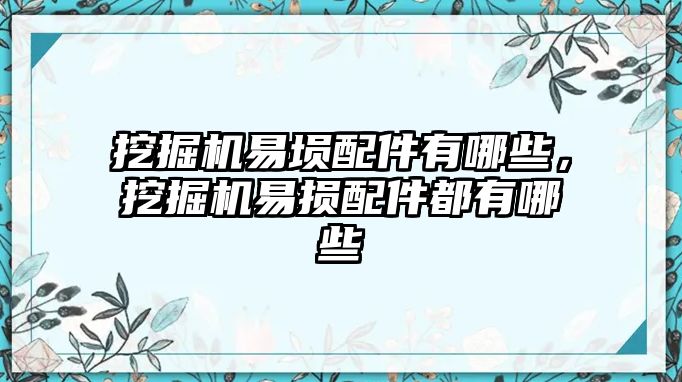 挖掘機(jī)易塤配件有哪些，挖掘機(jī)易損配件都有哪些